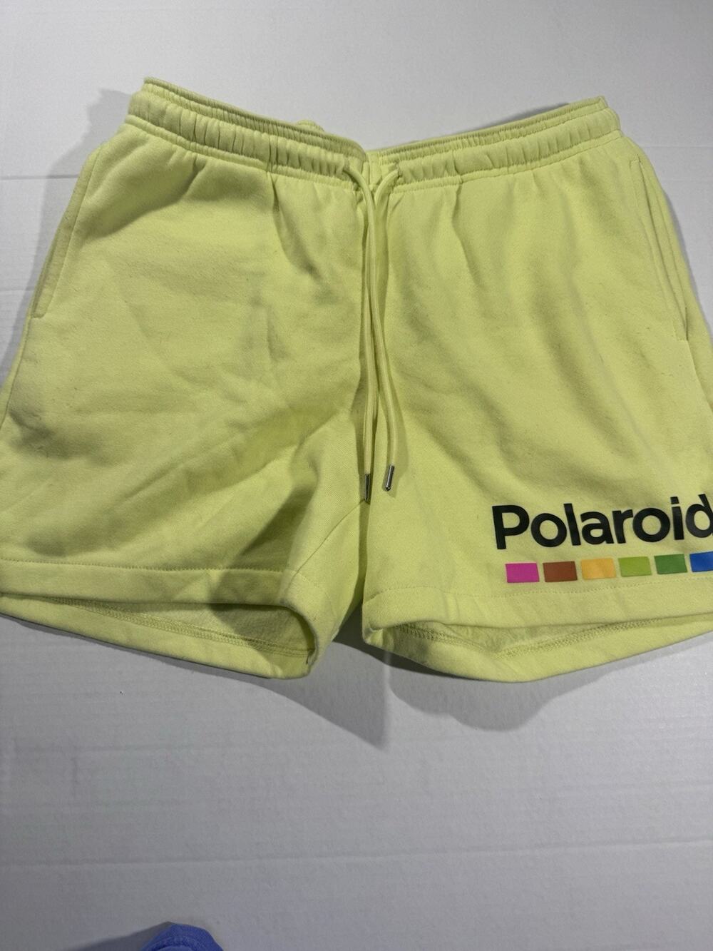 Polaroid Men’s Yellow Fleece Athletic Shorts M Drawstring Elastic Waist